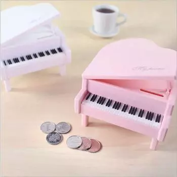 Mini Piano Modeling Piggy Bank Piano Shape Coin Storage Jar Simulation Piano Coin Box Holiday белый