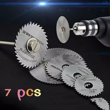 Мини-пилы с хвостовиком 1/8 дюйма из высокоскоростной стали с оправками для вращающегося инструмента Dremel Fordom 7 шт./1 комплект 1 set/7 pcs