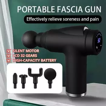 Мини-пистолет для фасции, беспроводной массажный пистолет, оборудование для массажа для релаксации мышц, мембрана для шеи, инструмент для массажа шейного отдела позвоночника чёрный