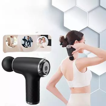 Мини-пистолет для фасции, перезаряжаемый многофункциональный фитнес-йога, маленькая портативная маска для шеи, массажный пистолет, массажер для релаксации мышц English manual