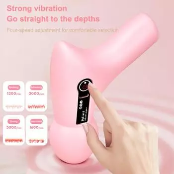 Мини-пистолет для массажа с USB-перезаряжаемым портативным массажером мышц всего тела с 4 скоростями и регулируемым фасциальным пистолетом