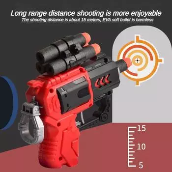 Мини-пистолет с мягкими пулями, ручной пулей EVA, забавная интерактивная боевая игрушка для родителей и детей с маленьким игрушечным человечком