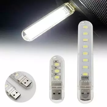 Мини-питьевой USB 5 В 3 постоянного тока шкаф 8 светодиодов шкаф ночник настольная лампа для чтения 8 Led