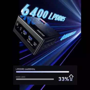 Мини-ПК AOOSTAR, Windows 11PRO, 32 ГБ, LPDRR5, ОЗУ, 1 Т, твердотельный накопитель, мини-настольный компьютер, AMD Ryzen™ 7, 6800H 32G&1TB US Plug чёрный