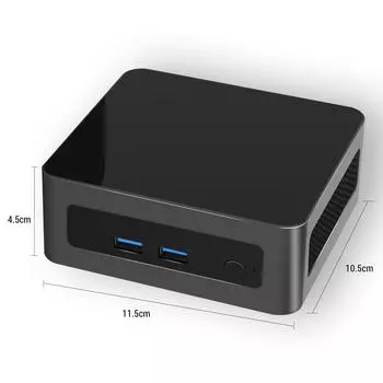 Мини-ПК Windows 11, 16 ГБ ОЗУ, 512 ГБ SSD, мини-настольный компьютер, процессор AMD Ryzen R5 5600H, 6 ядер, 12 8G 256GB-EU чёрный