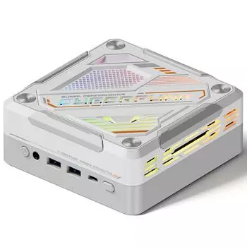 Мини-ПК Windows 11PRO 32G DRR5 RAM 1T SSD Мини-настольный компьютер Процессор AMD Ryzen7 5700U 8 ядер 32G&1TB UK Plug белый