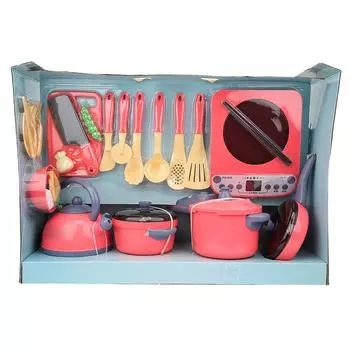 Mini Plastic Stimulation Kitchen Cooking Set Children Funny Toy Gift Pretend Role Game (Yellow) красный