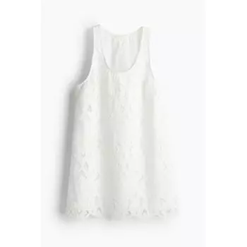Мини-платье HM Broderie Anglaise, белое