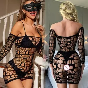 Мини-платье из эластичной ткани для женщин, цельное модное облегающее платье, женская сексуальная прозрачная короткая юбка, эротическая пижама для девочек XXXL