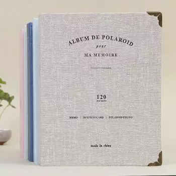 Мини-пленка с 120 карманами, фотоальбом для Polaroid, Fujifilm Instax Mini 9, 8, фотопленка, бумажная книга хаки