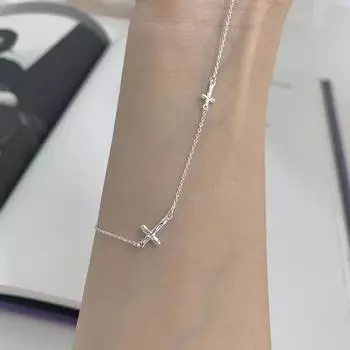 Мини-плиссированное ожерелье с крестом для женщин, изысканное и небольшого размера, высококачественная цепочка-воротник
