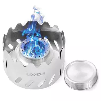 Мини-плитка для походов 100 мл алюминиевая спиртовая горелка с небольшим ветрозащитным экраном из нержавеющей стали портативная серебряный