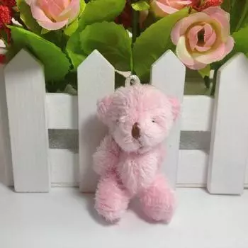 Mini Plush Cute Toy Tiny Rabbit Bear Doll Diy Creative Pendant Accessory For Bag Bear Pink