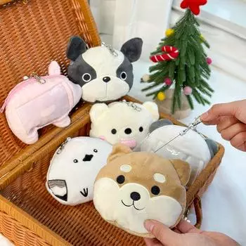 Мини плюшевый кошелек для монет в виде медведя из мультфильма, сумка для наушников, школьный портфель, если это кулон, 4-дюймовая кукла-машина с когтями color randomly sent