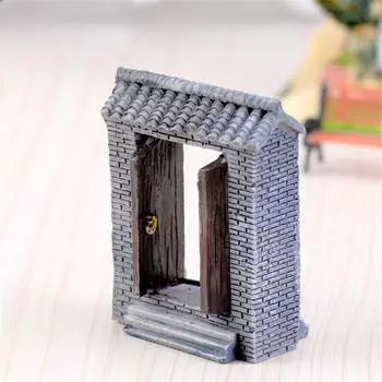 Мини-поделки из зеленого кирпича, плитка, дверь, микро-пейзаж, поделки, плитка, дверные фигурки, садовые миниатюры As the picture shown