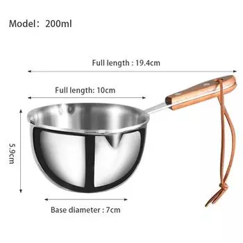 Мини-подогреватель для масла, кофе, молока, с двойным носиком, 18/10, трехслойная нержавеющая сталь, 120 мл/200 мл 120ml 4oz серебряный