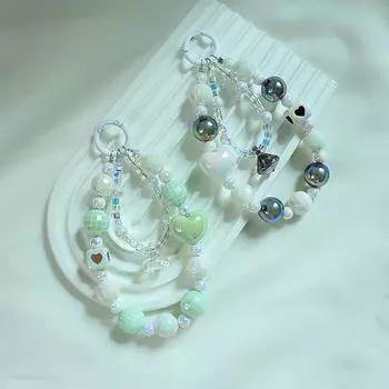 Мини-подвеска с бусинами, брелок, легкий, креативный брелок, новый кулон с бусинами чёрный