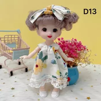 Мини-подвижная кукла 17 см, игрушка для девочек, 3D большие глаза, BJD, полная одежда принцессы, коллекция платьев, детская кукла в подарок B
