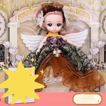 Мини-подвижная кукла 17 см, игрушка для девочек, 3D большие глаза, BJD, полная одежда принцессы, коллекция платьев, детская кукла в подарок opp bagged