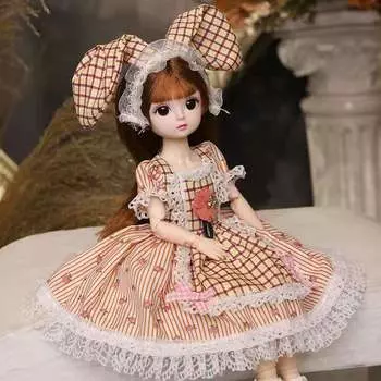 Мини-подвижная кукла 30 см, игрушка для девочек, 3D большие глаза, полная одежда, коллекция платьев, детская кукла в подарок