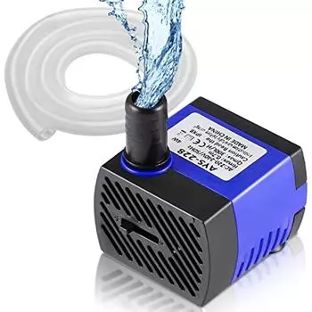 Мини-погружной насос 4 Вт, 300 л/ч с 2 насадками для аквариума, пруда, фонтана, садовой системы 12x9x7cm