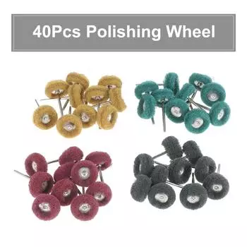 Мини-полировальный круг T-типа, 40 шт., с ручкой, полировальный круг из нейлонового волокна, многофункциональный шлифовальный круг разноцветный