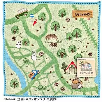 Мини-полотенце Marushin, полотенце для рук, носовой платок, мой сосед Тоторо, пешеходная карта, хлопок, органический хлопок, антибактериальный, устойчивый к запахам, подарок на день рождения