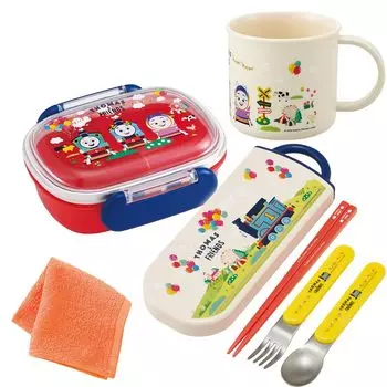 Мини-полотенце Skater Thomas Friends, антибактериальный ланч-бокс с сердцевиной, набор из трех чашек 270 мл и