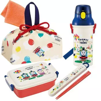 Мини-полотенце Skater входит в комплект из 4 предметов «Друзья Томаса», антибактериальная квадратная коробка для бенто 450 мл, палочки для еды, пластиковая сумка для воды