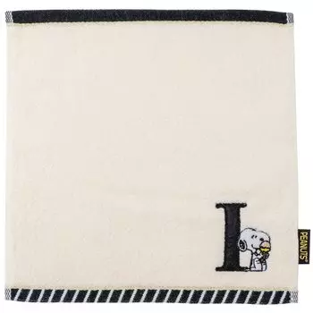 Мини-полотенце Tsujiseru Snoopy 25 см с вышитой инициалами I белого цвета