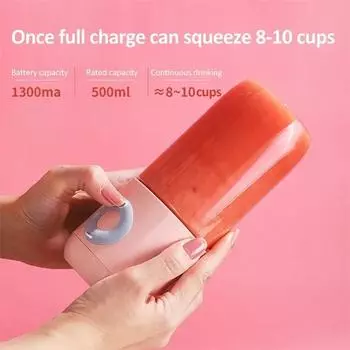 Mini Portable Blender 500ml Fruit Juicer USB Rechargeable Handheld Smoothie Blender Wireless Juicer In Vegetables and Fruits белый
