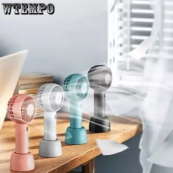 Mini Portable Fan Handheld USB Charging Fan Cooling Electric Fan 3 Speed Adjustment Powerful Dual Motor Outdoor Travel US белый