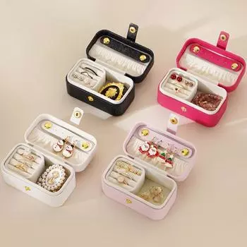 Mini Portable Jewelry Organizer Travel Mini Gift Storage Boxes Earring Necklace Display Ring Holder Packaging Boxes Jewel Holder красный