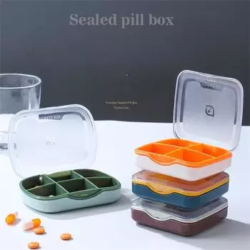 Mini Portable Travel Pill Organizer Double Layer Inner Box Sealed Environmentally Material Moisture Proof Waterproof Storage Box