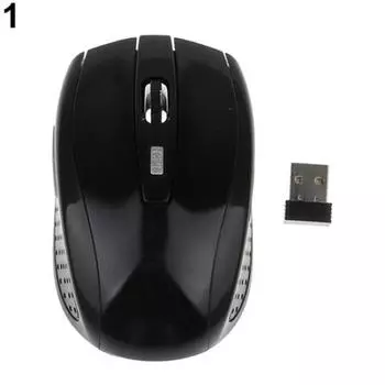 Мини-портативная беспроводная оптическая мышь 2,4 ГГц для компьютерных игр для ноутбуков 95mm*54mm*30mm чёрный