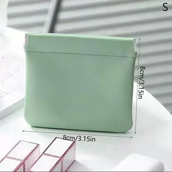 Мини-портативная сумка для наушников из искусственной кожи, аксессуары для наушников, мини-наушники для хранения 8*8CM зелёный
