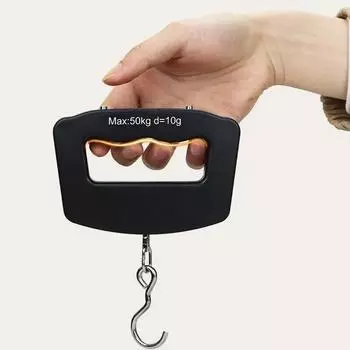 Мини портативные электронные весы 50 кг, домашние бытовые весы для супермаркетов, овощей, рыболовных крючков, весы для экспресс-посылки, багажа чёрный