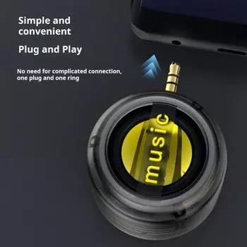 Мини-портативный динамик 3,5 мм AUX аудиоинтерфейс перезаряжаемый Plug-Play универсальный линейный динамик для смартфона с четким басом чистый/чёрный