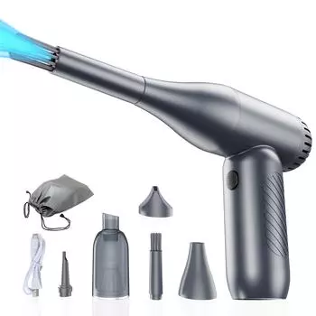 Мини-портативный турбинный фен K16, бесщеточный двигатель 65 Вт, мощность всасывания 90000 об/мин, 4000 Па, 4 шт. серый