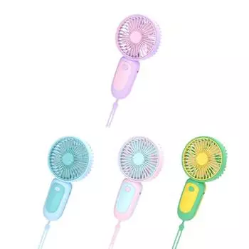 Мини Портативный Вентилятор USB Перезаряжаемый Цветной Карманный Вентилятор Охлаждающий Ручной Вентилятор синий