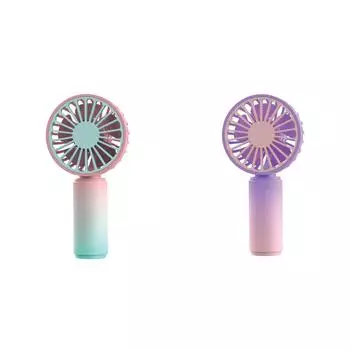 Мини-портативный вентилятор с USB аккумулятором, 500 мАч, малошумный уличный ручной вентилятор (Розовый Синий)
