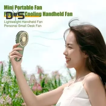 Мини-портативный вентилятор Сильный ветер 3 настройки скорости Низкий уровень шума Компактный размер Портативный перезаряжаемый охлаждающий вентилятор Персональный небольшой настольный вентилятор 11 белый