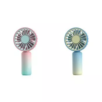 - Мини портативный вентилятор USB перезаряжаемый 500 мАч малошумный уличный ручной вентилятор (Розовый Голубой