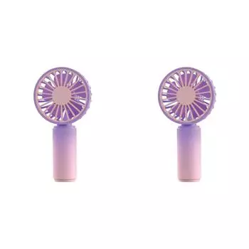 - Мини портативный вентилятор USB перезаряжаемый 500 мАч малошумный уличный ручной вентилятор (фиолетовый)