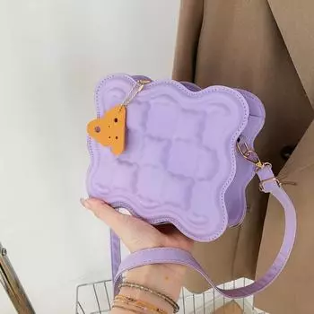 Мини-повседневная сумка-мессенджер из искусственной кожи через плечо, сумка для мобильного телефона, сумка через плечо из сыра для шопинга фиолетовый