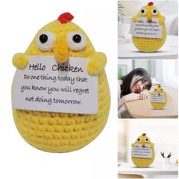 Мини-позитивные картофелины с позитивной карточкой Вязание Вдохновляющая игрушка Вязаные крючком куклы Украшение для вечеринки в домашней комнате грушевый