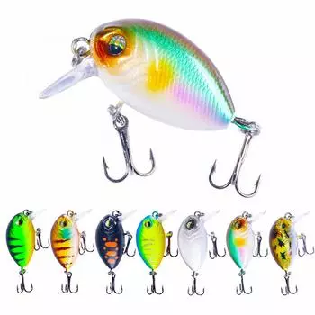 Мини-приманка Topwater Crankbait, 3,8 см, 3,8 г, искусственные воблеры, приманка для окуня, форели, карпа, свимбейт, рыболовные снасти