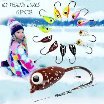 Мини-приманки для зимней рыбалки, 6 шт., металлические рыболовные крючки, спортивные снасти для зимней рыбалки на открытом воздухе, приманки для зимней рыбалки 6PCS