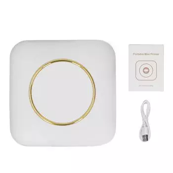 Мини-принтер Белый Мини Карманный Принтер Bluetooth Термопринтер Этикеток Для Фото Картины Домашнего Офиса