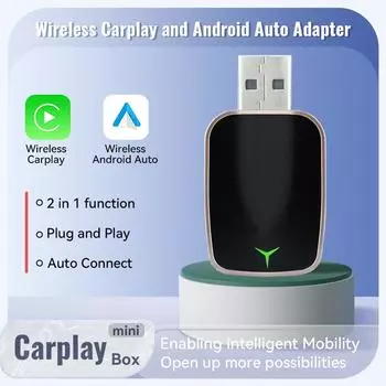 Мини-приставка с проводным подключением к беспроводному CarPlay и Android Auto 5 ГГц WiFi5 Скорость передачи данных Plug and Play Модный и портативный